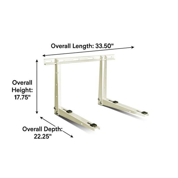 thumbnail image 2 of 2-Pack Stainless Steel Wall Mounting Bracket For Mini Split Air Conditioner Outdoor Unit 2 of 3