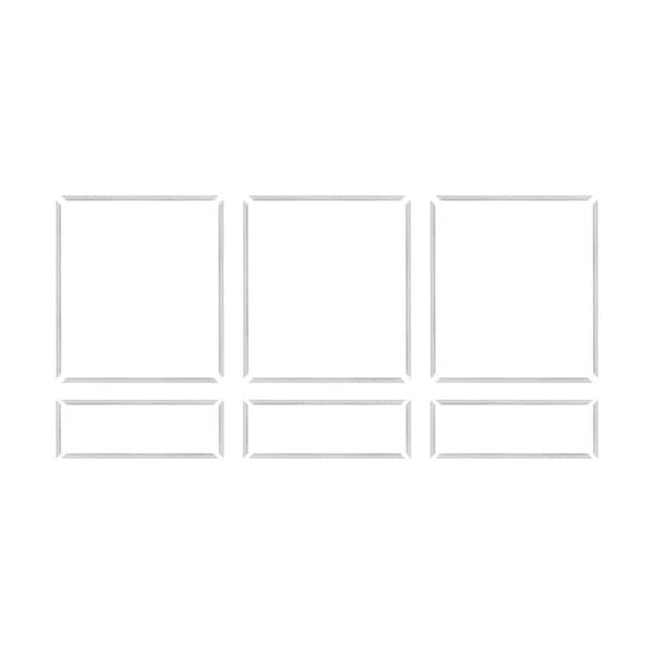 Trim Fast 5/8 in. D x 48 in. W x 54 in. L Unfinished Polystyrene Pre-Mitered Assorted Wall Panel Moulding Frames Kit