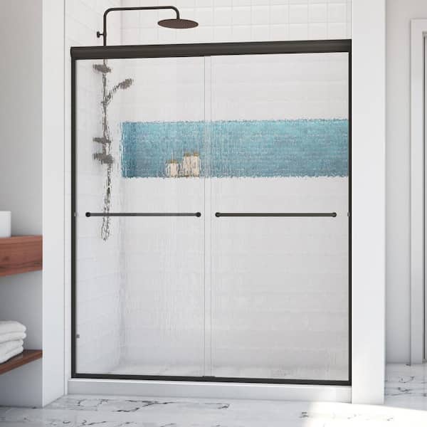 Semi Frameless Sliding Shower Door, Bronze Sliding Shower Door