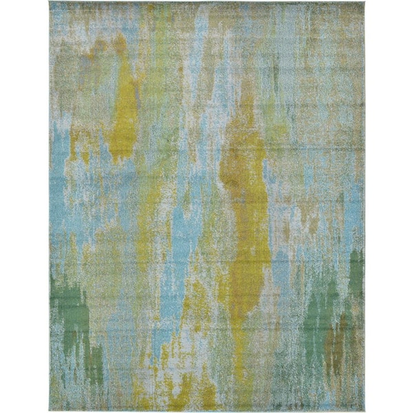 Unique Loom Jardin Lilly Turquoise 10' 0 x 13' 0 Area Rug