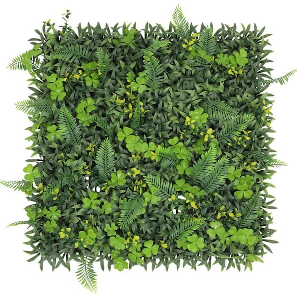 20 in. H x 20 in. W Plastic Artificial Ivy Faux Boxwood Hedge Privacy Garden Fence for Backyard Garden, 1-Pieces