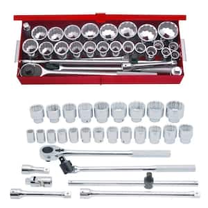 3/4 in. Drive 12-Point Hand Socket & Accessories Set (29-Piece)