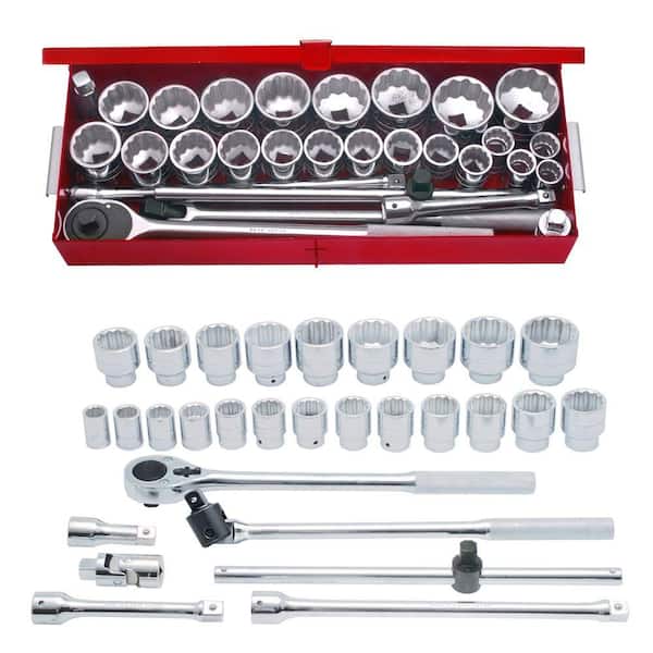 3/4 in. Drive 12-Point Hand Socket & Accessories Set (29-Piece)