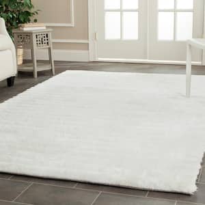 3D Shag Pearl 6 ft. x 6 ft. Square Solid Area Rug