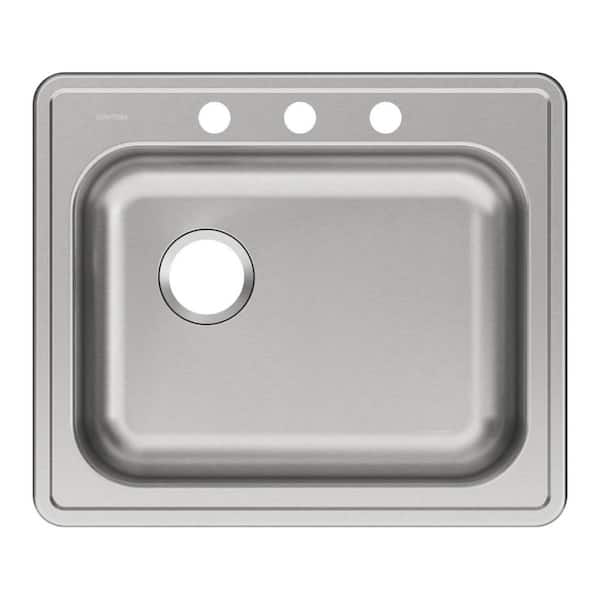 Elkay Dayton Drop-In Stainless Steel 25 in. 3-Hole Single Bowl Kitchen Sink with Left Drain