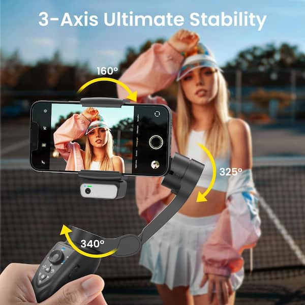 OBJLGEV 3-Axis Portable Foldable Smartphone Gimbal Stabilizer with