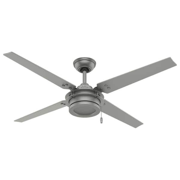 Hunter Gunnar 54 in. Indoor/Outdoor Matte Silver Ceiling Fan