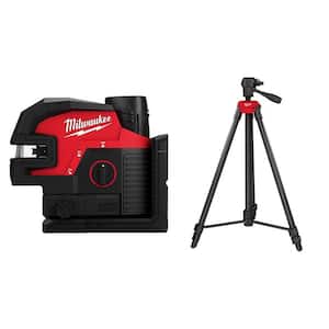 M12 12-Volt Lithium-Ion Cordless Green Cross Line and 4-Points Laser Kit with 72 in. Adjustable Laser Level Tripod