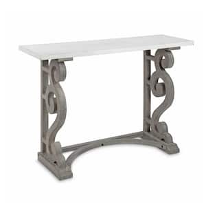 Wyldwood 41.75 in. White Rectangle Wood Console Table