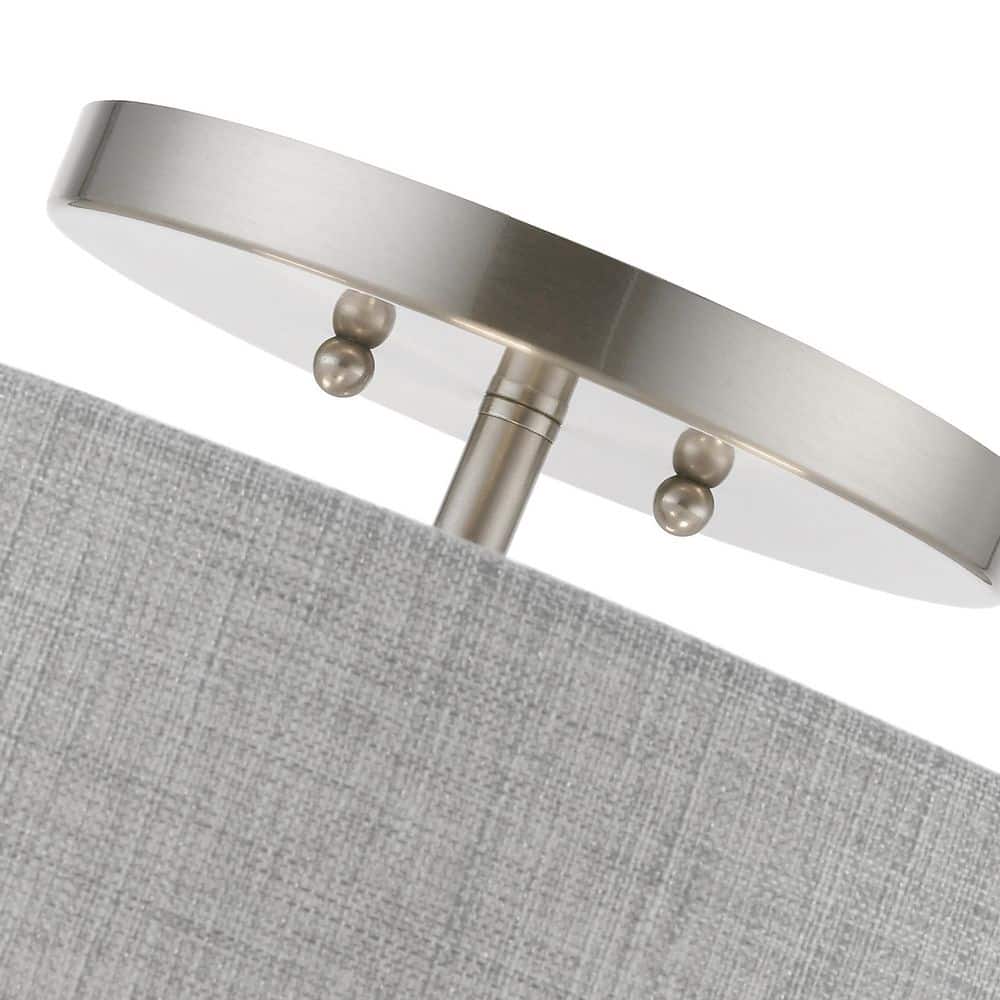 Dakota Brushed Nickel 4-Light Semi-Flush Mount with Urban Gray Shade