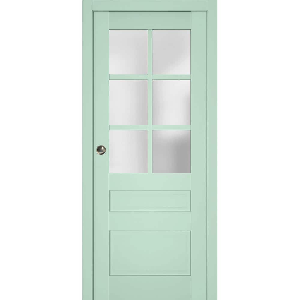 36 in. x 80 in. 1 Panel Oliva Finished Solid Wood Sliding Door with Hardware price history on PriceWatchPro