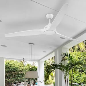 Arcas 72 in. Outdoor Matte White Integrated LED Ceiling Fan with 5-CCT and 7-RGB Selections, Remote Included