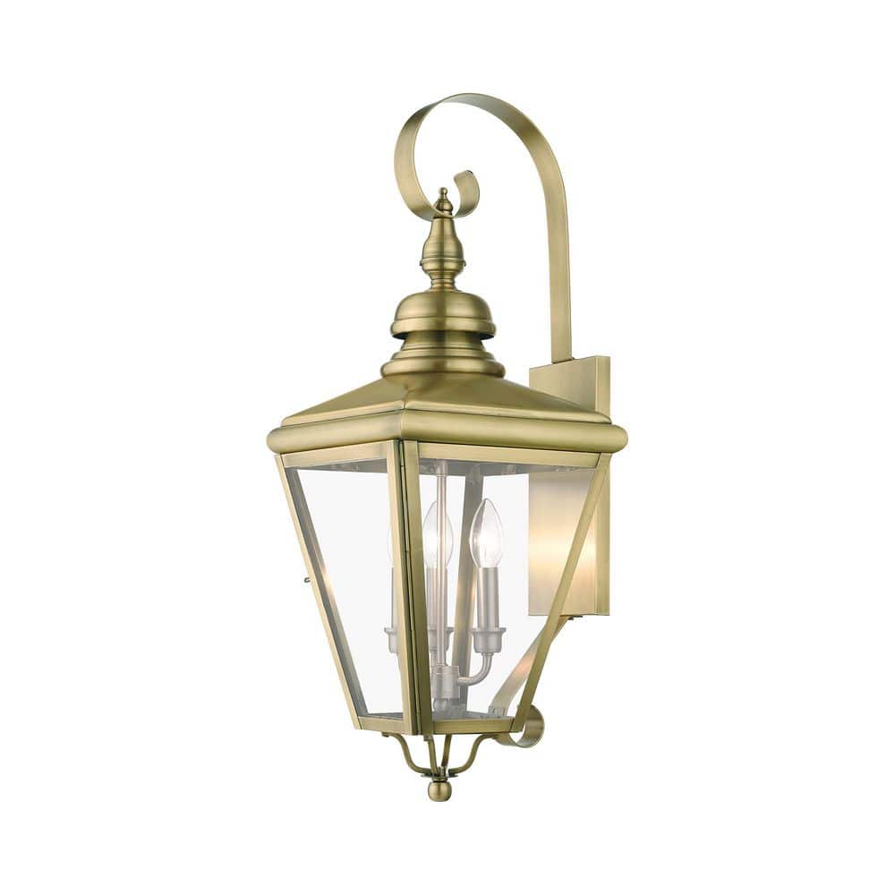 Yorktown Antique Brass Outdoor Sconce - 10.625 in. Hardwired, with No Bulbs Included price history on PriceWatchPro