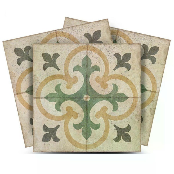 Green R6 8 in. x 8 in. Vinyl Peel and Stick Tile (24 Tiles, 10.67 sq. ft. /Pack)