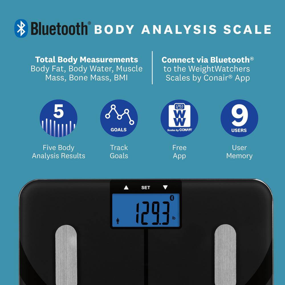 Black Digital Bluetooth Body Analysis Smart Scale