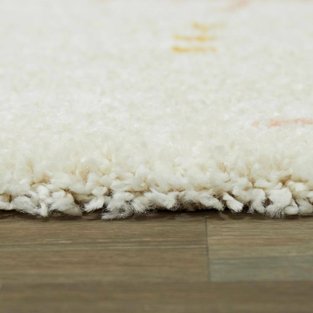 Cream and Yellow Sun Spot Kids' Rectangular Synthetic Rug 5' x 7'