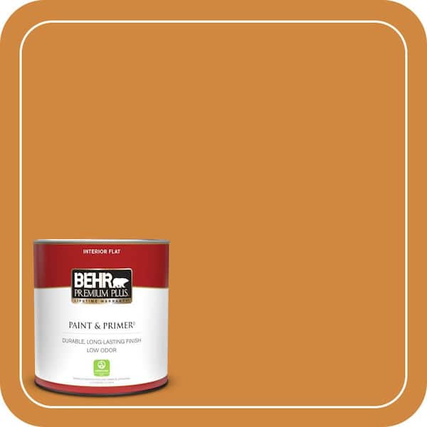 BEHR PREMIUM PLUS 1 qt. #290D-6 Acorn Flat Low Odor Interior Paint & Primer