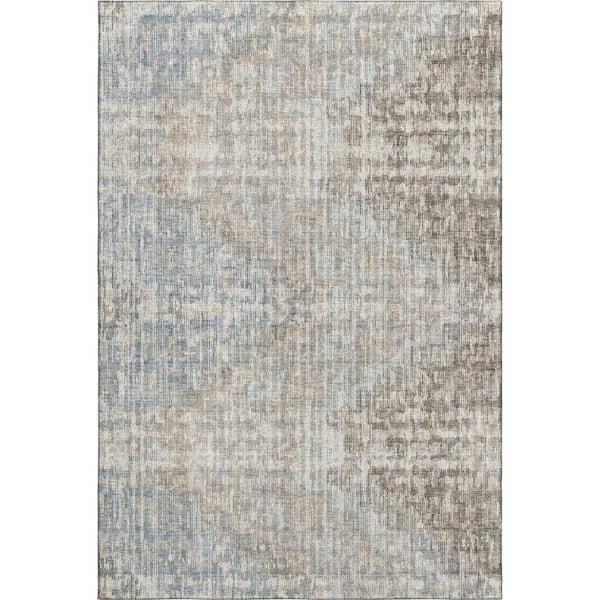 Mayfield Premium Machine Washable Abstract AMF1996 Putty 8 ft. x 10 ft. Area Rug