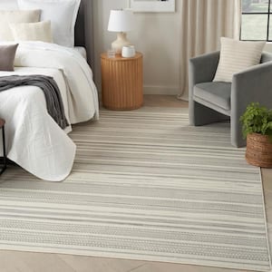 Grafix Ivory Grey 8 ft. x 10 ft. Abstract Contemporary Area Rug