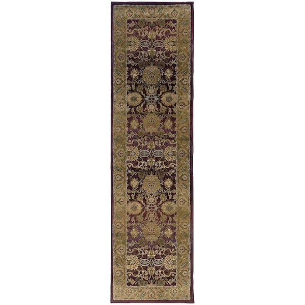 Home Decorators Collection Poise Plum 3 ft. x 9 ft. Runner Rug
