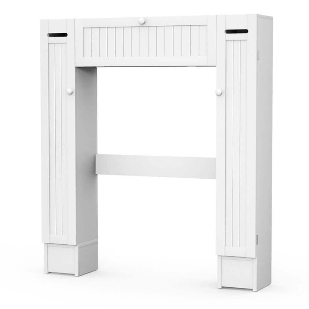 Bunpeony 34.5 in. W x 38.5 in. H x 7 in. D White OvertheToilet