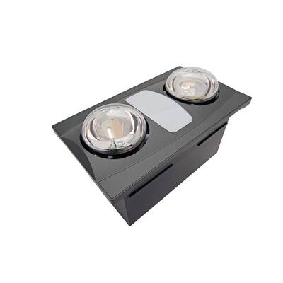 2-Bulb 80 CFM Ceiling Bathroom Exhaust Fan with Light and 2 270W Infrared Heat Bulbs- Oil Rubbed Bronze Grill