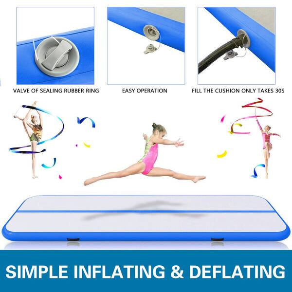 4 M Gymnastic Air Gonflable Tumbling Gym Tumble Mat Home Yoga exercice avec pompe 