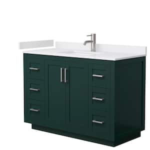Miranda 48 in. W x 22 in. D x 33.75 in. H Single Bath Vanity in Green with White Cultured Marble Top