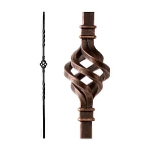 Oil Rubbed Bronze 34.1.3-T Mega Single Basket Hollow Iron Baluster for Staircase Remodel