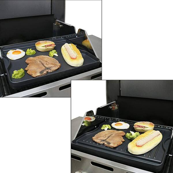 Reversible Grill Griddle 1 Pack Cast Iron Pre-Seasoned Dual Handle