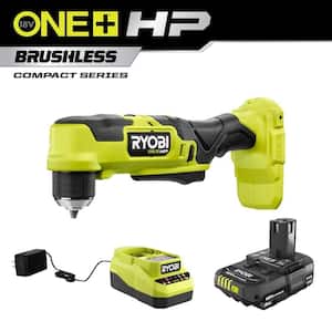 ONE+ HP 18V Brushless Cordless Compact 3/8 in. Right Angle Drill with 2.0 Ah Battery and Charger