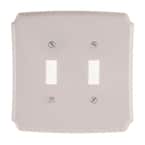Classic 2 Gang Toggle Composite Wall Plate - White