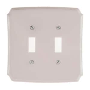 Classic 2 Gang Toggle Composite Wall Plate - White