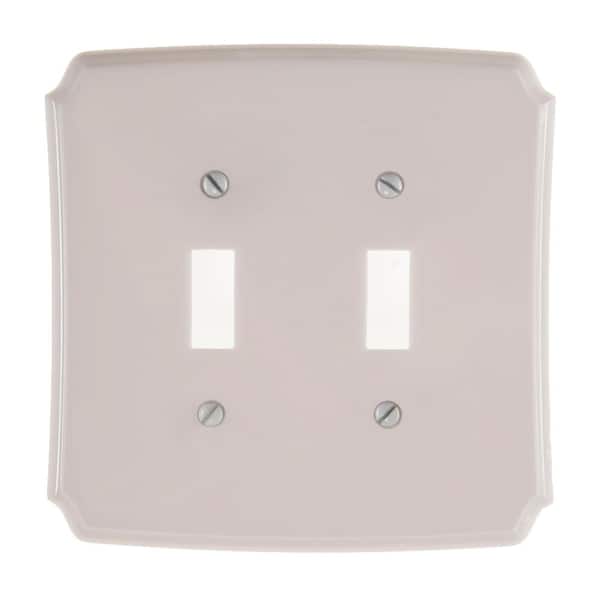 AMERELLE Classic 2 Gang Toggle Composite Wall Plate - White