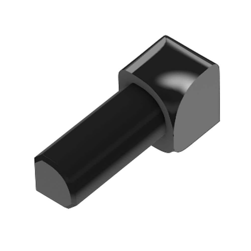 Rondec Bright Black Anodized Aluminum 5/16 in. x 1 in. Metal 90° Inside Corner -  Schluter, IV/RO80AGSG