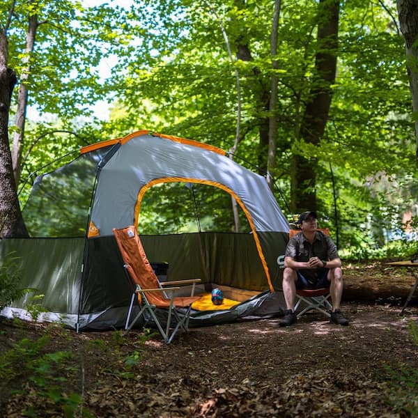 Olive Person Camping Tents Family Dome Tent with Rainfly, Large