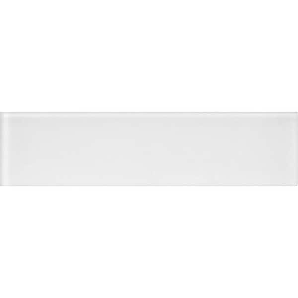 Apollo Tile White 3 in. x 12 in. Matte Finished Glass Mosaic Tile Sample (0.25 sq. ft./Piece)