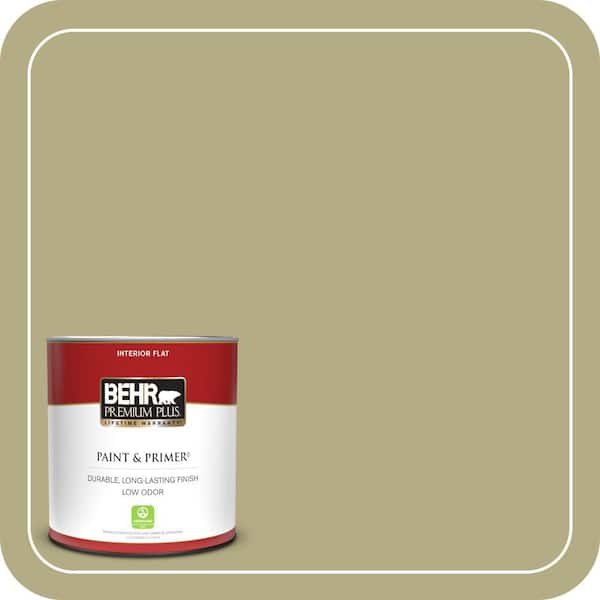 BEHR PREMIUM PLUS 1 qt. #PPU9-08 Tarragon Tease Flat Low Odor Interior Paint & Primer