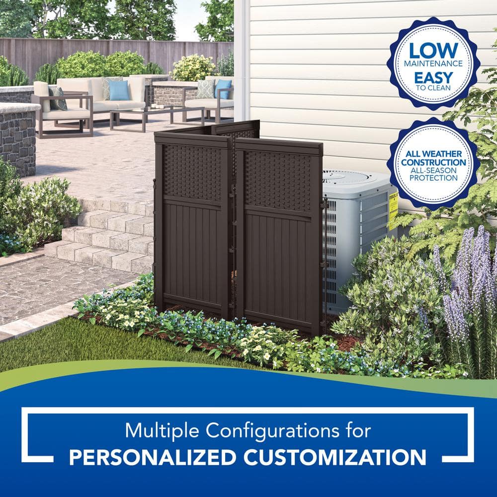 Java Resin Wicker Folding Privacy Screen Enclosure