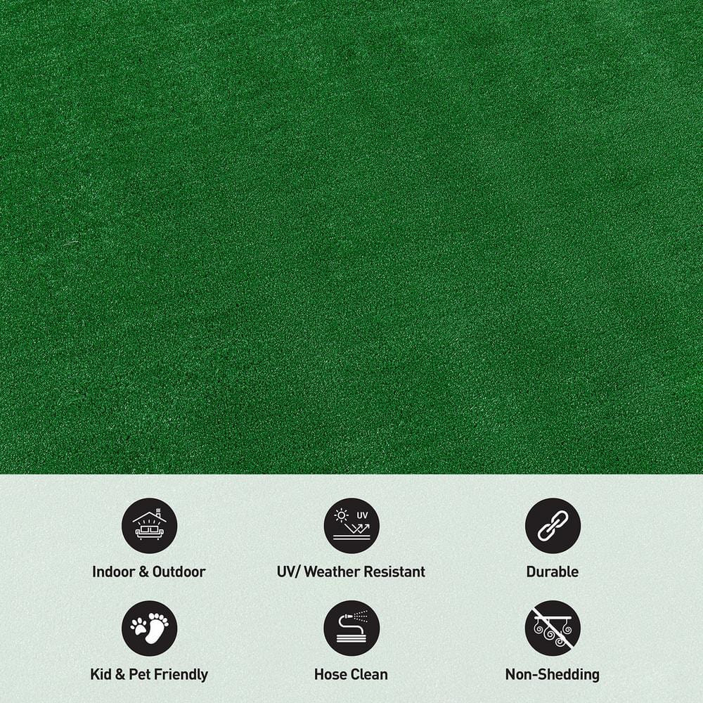 Green Synthetic Turf Indoor Outdoor Area Rug 5' x 7'