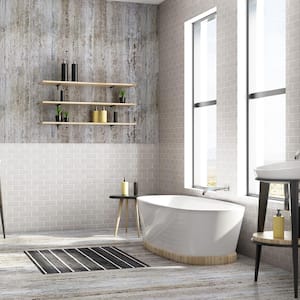 Weathered Waltz Gray 3 in. x 6 in. Glossy Textured Ceramic Wall Tile (12.43 sq. ft. / Case)