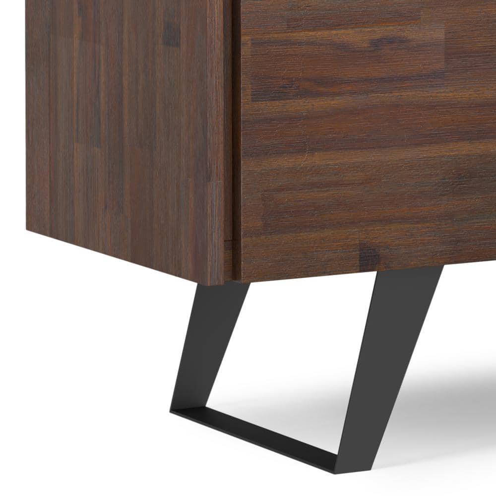 Lowry Distressed Charcoal Brown Solid Acacia Wood Sideboard Buffet