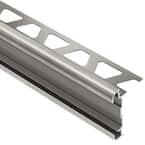Rondec-CT Brushed Nickel Anodized Aluminum 5/16 in. x 8 ft. 2-1/2 in. Metal Double-Rail Bullnose Tile Edging Trim