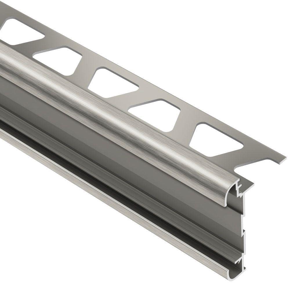 Rondec-CT Brushed Nickel Anodized Aluminum 1/2 in. x 8 ft. 2-1/2 in. Metal Double-Rail Bullnose Tile Edging Trim price history on PriceWatchPro