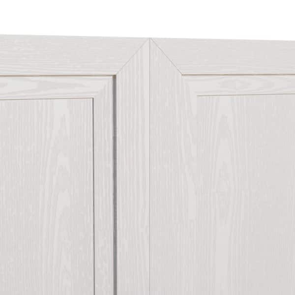 Dovelina Set of 2 White 36 in. H Storage Cabinet with Wood Doors