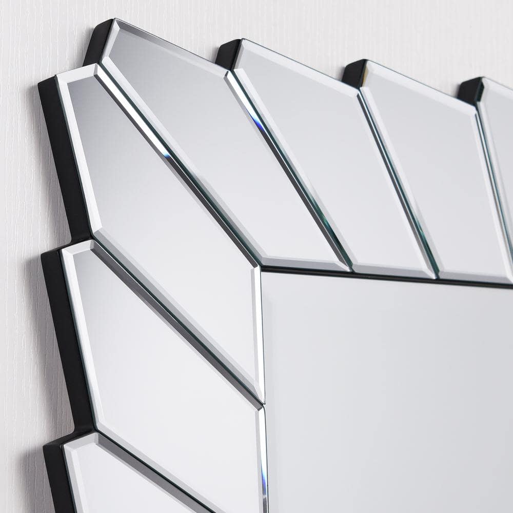 Modern Clear Glass Rectangular Beveled Vanity Mirror
