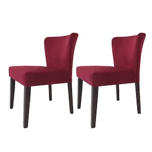 Cambodia Merlot Upholstered Solid Wood Dining Chair(Set of 2)