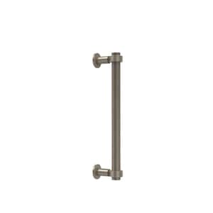 Contemporary 12 in. Back to Back Shower Door Pull with Grooved Accent in Antique Pewter