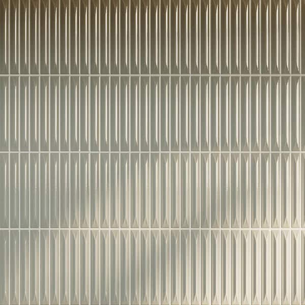 Stria Sage 7.87 in. X 7.87 in. Glossy Ceramic Stacked Wall Tile (10.76 sq. ft. /Case)