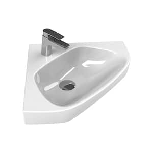 Arda Wall Mounted Bathroom Sink in White